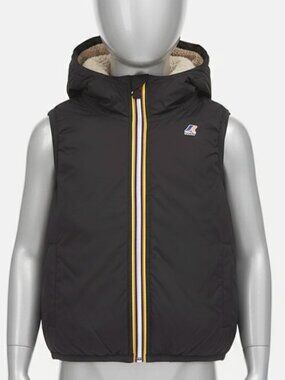 K-Way Unisex Kids Black Orlan Orsetto Full-Zip Jacket Vest Size 4Y
